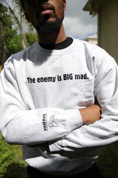 The Enemy Is Big Mad Crewneck-Sweatshirt-Unisex-Christianity