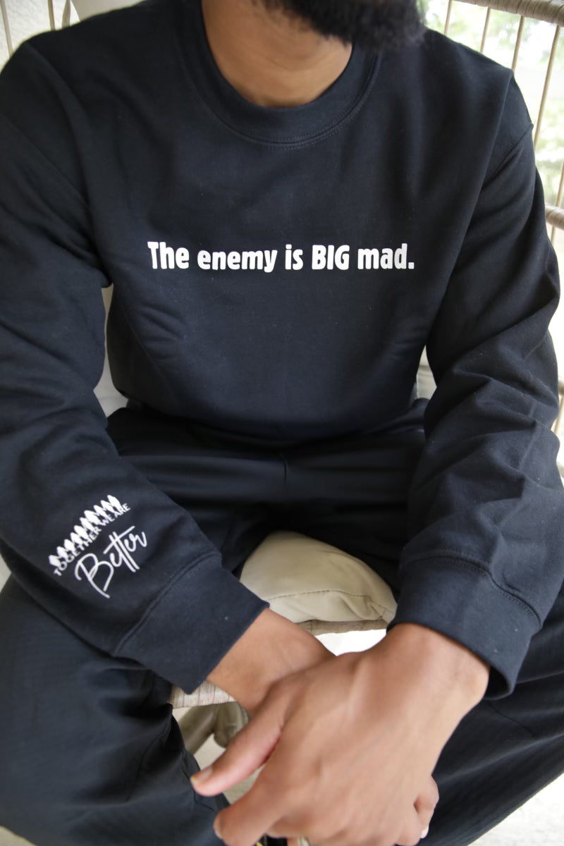 The Enemy Is Big Mad Crewneck-Sweatshirt-Unisex-Christianity