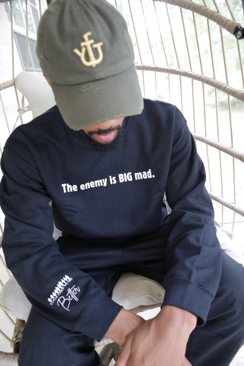 The Enemy Is Big Mad Crewneck-Sweatshirt-Unisex-Christianity