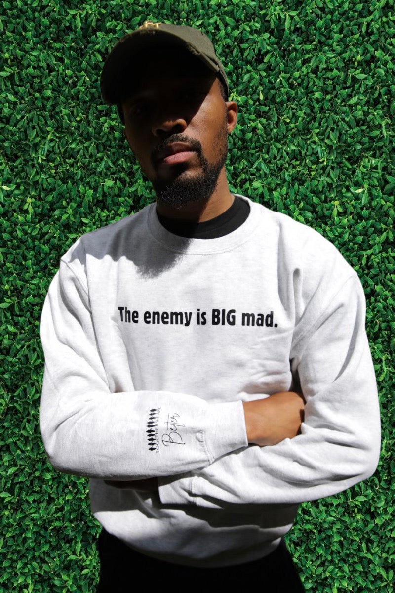 The Enemy Is Big Mad Crewneck-Sweatshirt-Unisex-Christianity