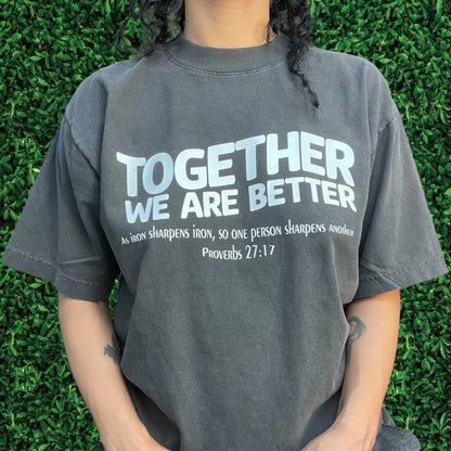 Together We Are Better - Unisex Crewneck Drop Top Sleeve T-Shirt - PROVERBS 27:17 - Women's Shirt - Christianity